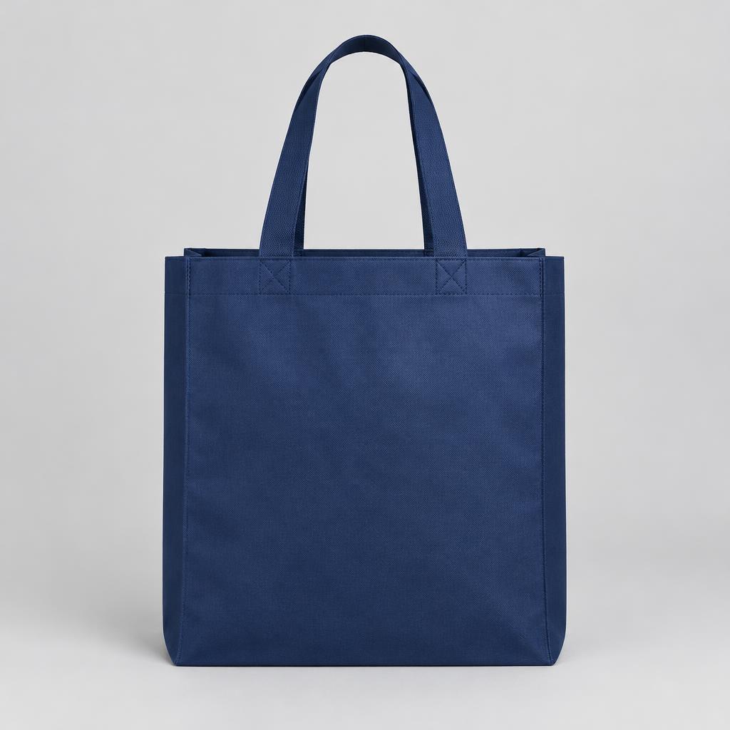 Navy Non-Woven Shopping Tote